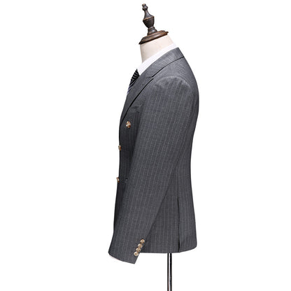 Men's S-5XL Double-Breasted Suit Set (3 Pieces)