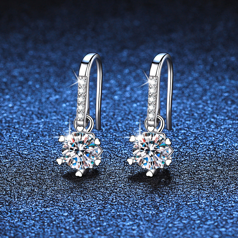 S925 Silver Earrings with 0.5 Carat Moissanite
