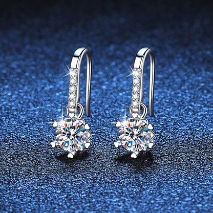 S925 Silver Earrings with 0.5 Carat Moissanite - Modernrush.us