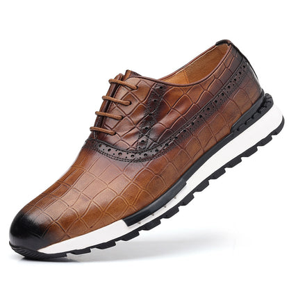 Men's British Lace-Up Casual Calf Leather Shoes - Modernrush.us
