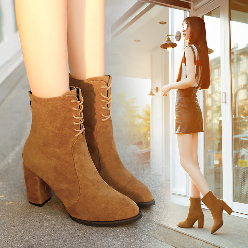 Martin Boots, Mid-Calf Boots, Chunky Heeled Short Boots