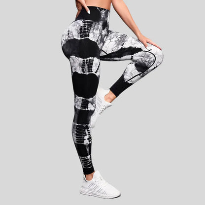 High Waist Hip Lift High Elastic Tie-dye Seamless Yoga Pants - Modernrush.us