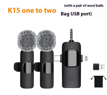 Wireless Collar Clip Microphone Three-in-one Three Connector Mini Microphone 35 Hole - Modernrush.us