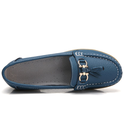 Casual Flat Shoes for Women - Genuine Leather - Modernrush.us