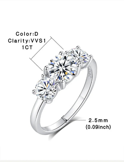 S925 Moissanite Sterling Silver Ring - Modernrush.us
