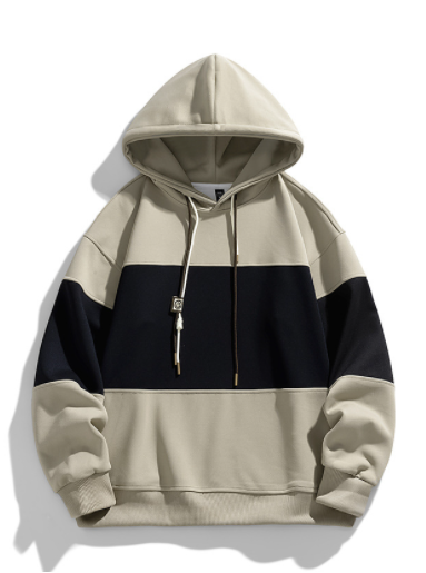 Men's Autumn Turtleneck Color Block Hoodie Sweater