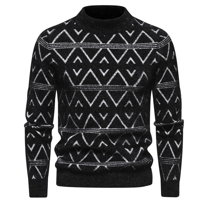 New Men's Thick Wool Sweater - Round Neck Knitwear