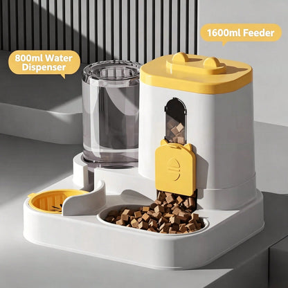 4 Colors Gravity Pet Feeder Water Dispenser Cute Cat Shaped Automatic Food Water Bowl Large Capacity Detachable Stable Anti Slip Base Feeding Supplies For Cats Puppies Small Animals Home Indoor Use - Modernrush.us