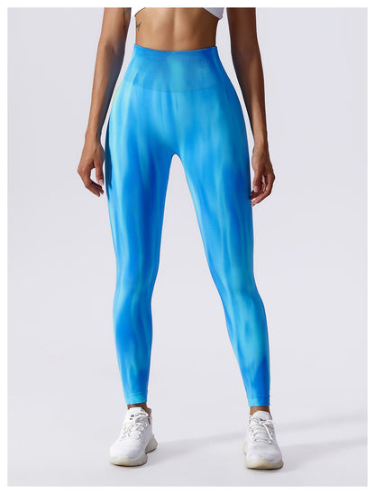 Seamless High-Waisted Tie-Dye Yoga Pants for Women - Modernrush.us