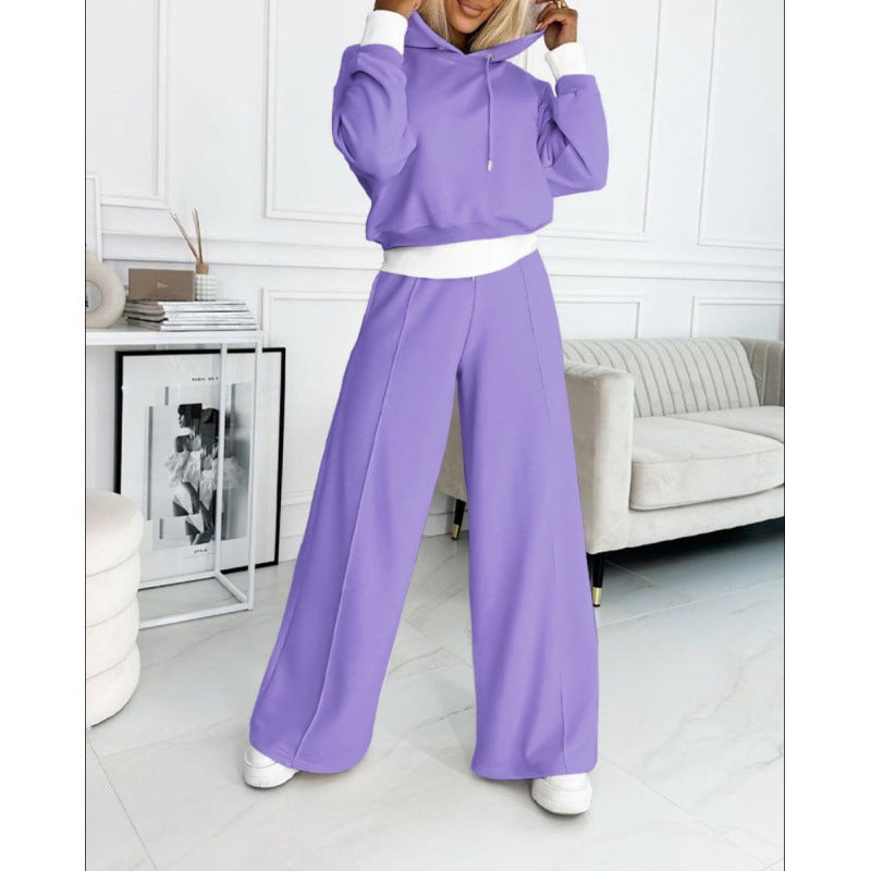 Autumn Winter Women's Hoodie Two-Piece Set