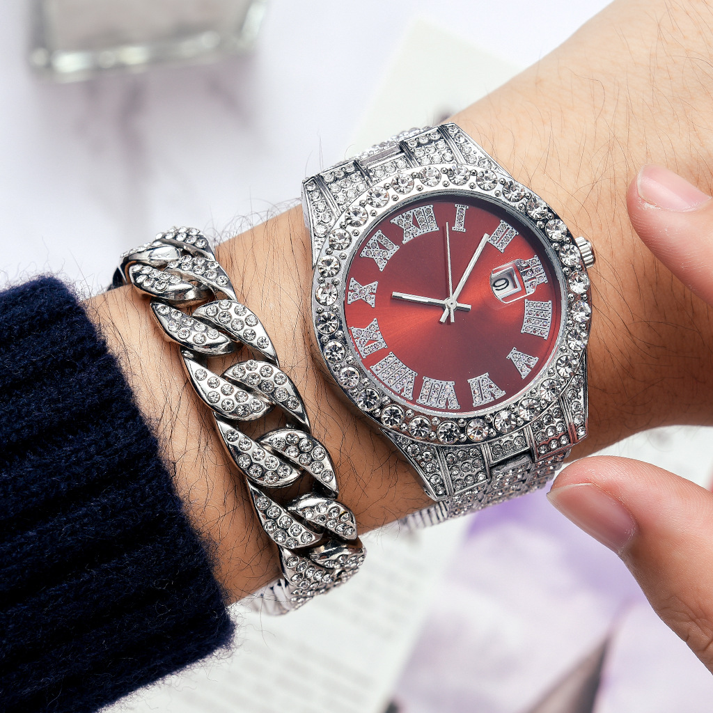 Steel Band Calendar Large Dial Quartz Watch