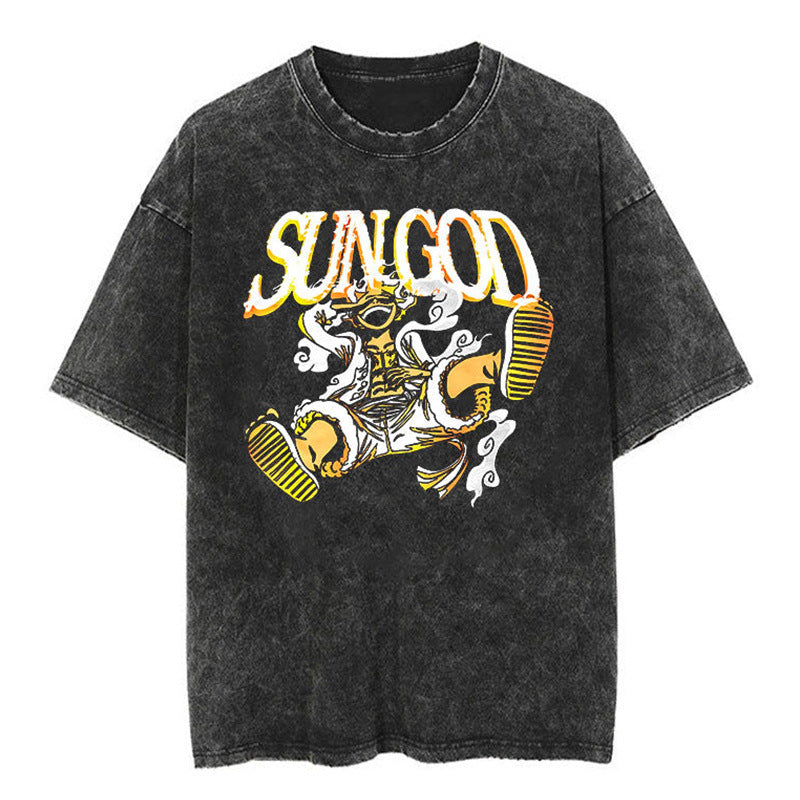 Vintage Wash Short Sleeve T-Shirt for Couples
