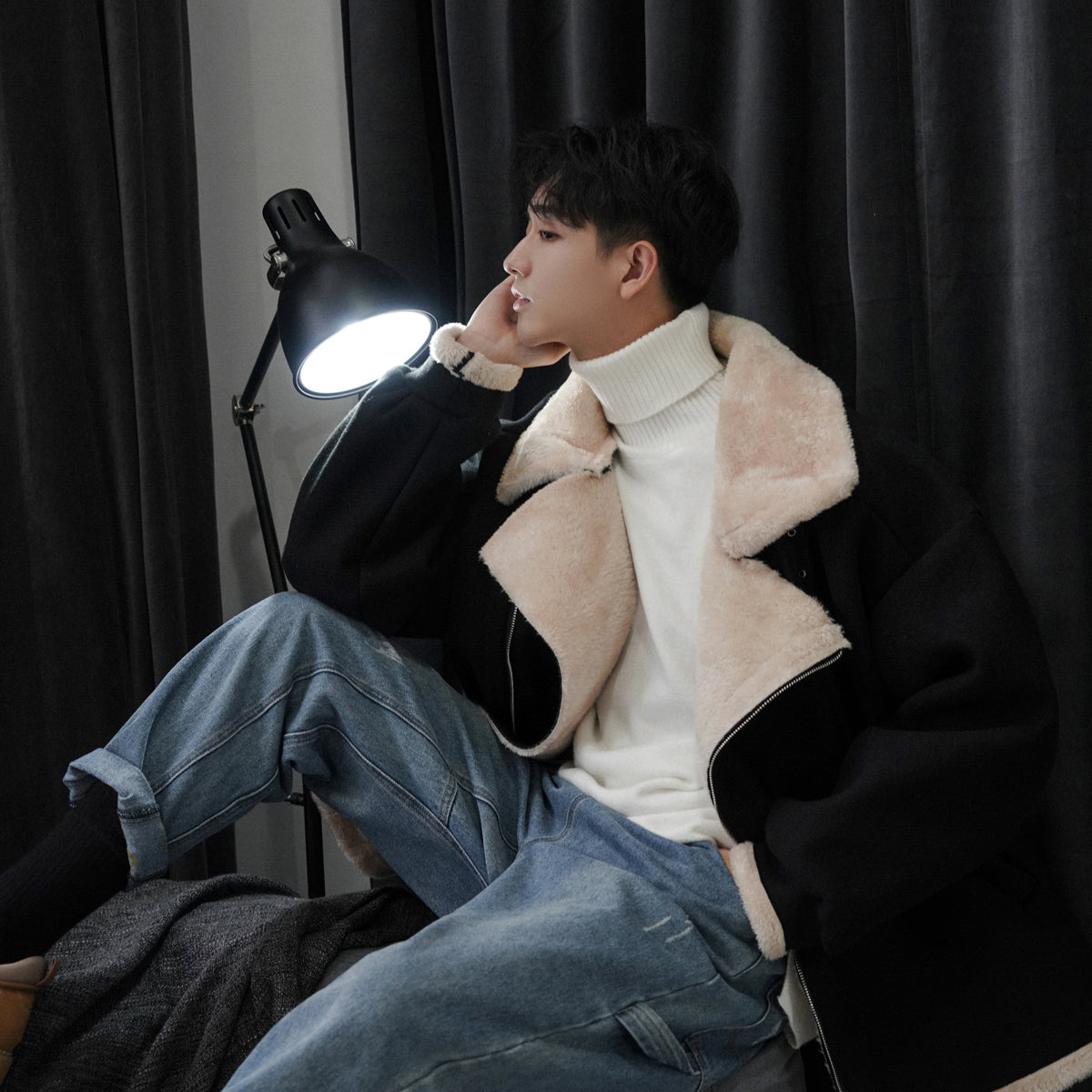 Men's Thick Wool Blend Jacket - Korean Style