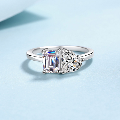 S925 Sterling Silver Moissanite Love Ring - Modernrush.us