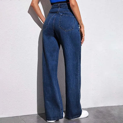 Women's High Waist Wide Leg Jeans Summer - Modernrush.us