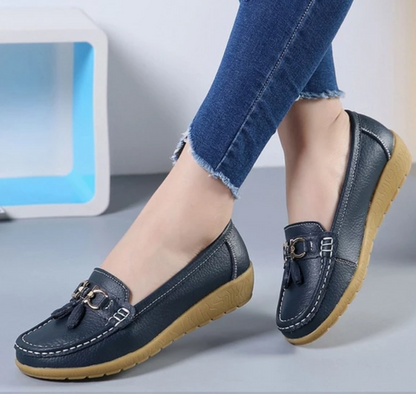 Casual Flat Shoes for Women - Genuine Leather - Modernrush.us