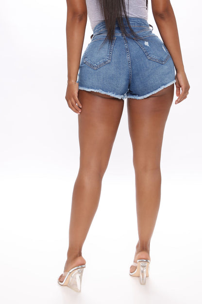 2024 Women's Slim Fit Distressed Denim Shorts - Modernrush.us