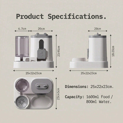 4 Colors Gravity Pet Feeder Water Dispenser Cute Cat Shaped Automatic Food Water Bowl Large Capacity Detachable Stable Anti Slip Base Feeding Supplies For Cats Puppies Small Animals Home Indoor Use - Modernrush.us