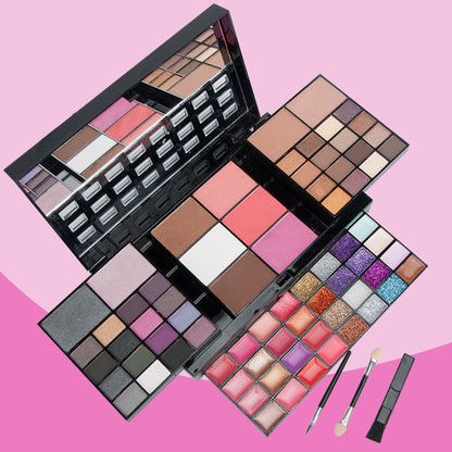 74-Color Makeup Palette Set with Eyeshadow and Highlighter - Modernrush.us