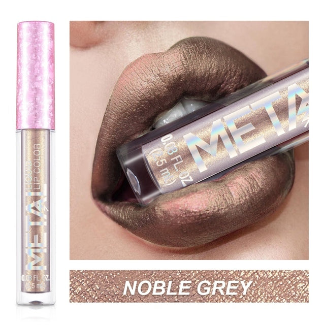 Pearlescent Metallic Color Liquid Lipstick Lip Gloss