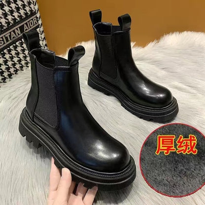 Women's Martin Short Boots - Thick-Soled British Style - Modernrush.us