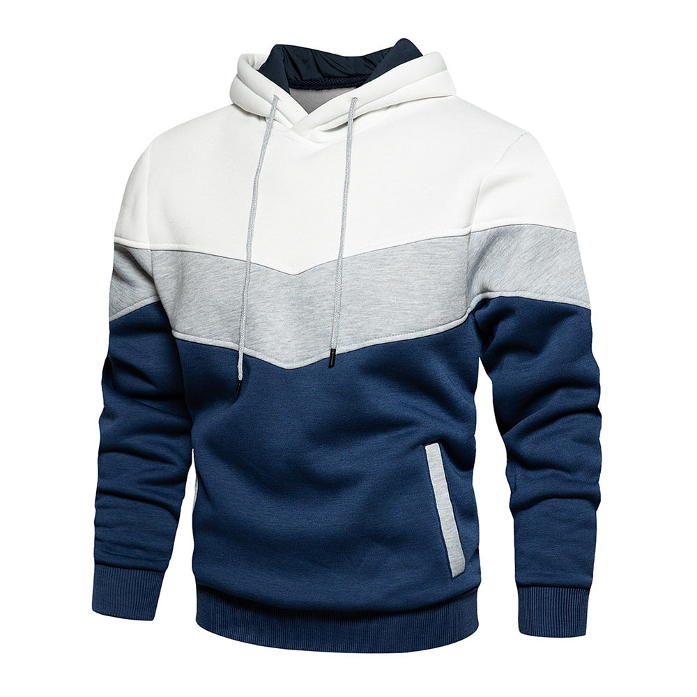Men's Color Block Camouflage Hoodie - Loose Fit Sweater