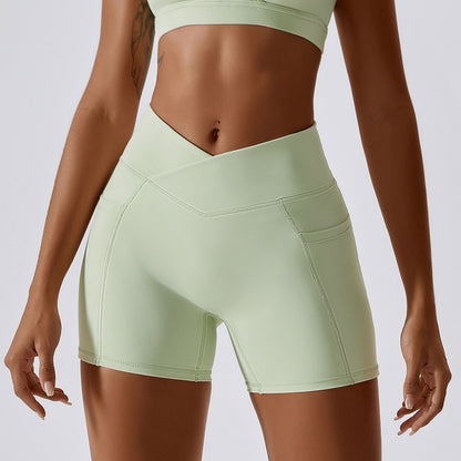 Women's Cross Waist Running Fitness Shorts - Modernrush.us