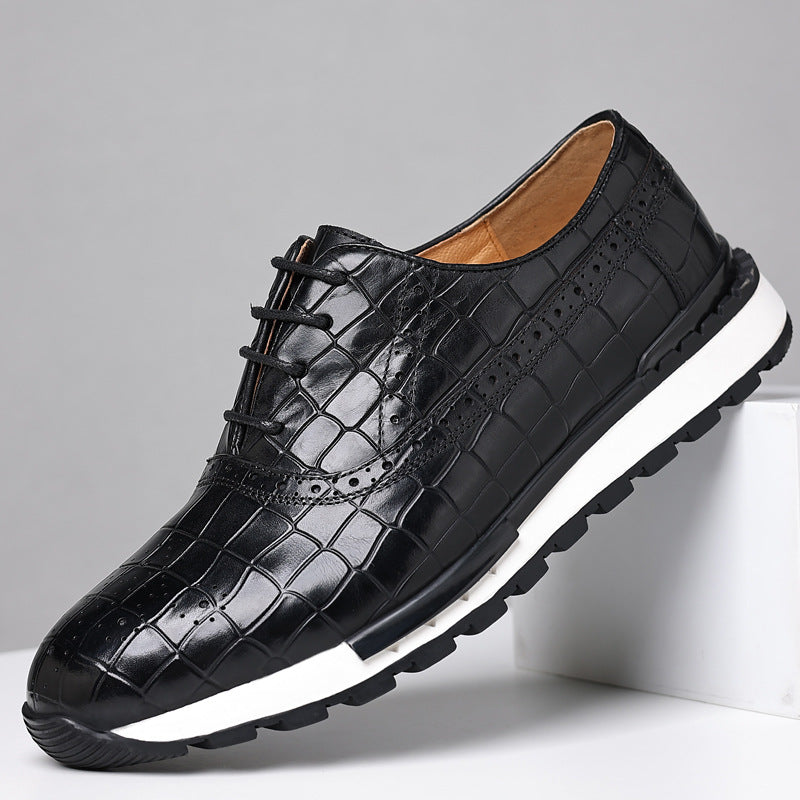 Men's British Lace-Up Casual Calf Leather Shoes - Modernrush.us