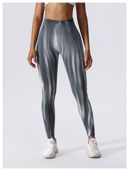 Seamless High-Waisted Tie-Dye Yoga Pants for Women - Modernrush.us