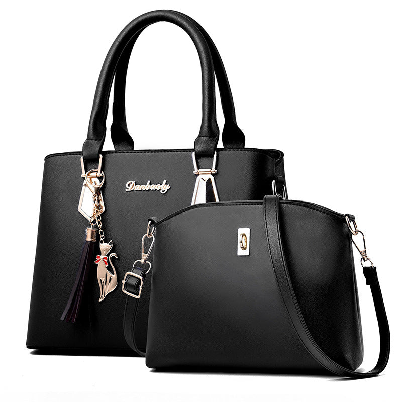 Fashionable Women's PU Handbag and Crossbody Purse Set