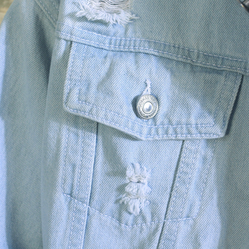 Men's Loose Denim Jacket - Korean Style Casual Wear