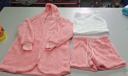 3pcs Womens Clothing Long Sleeve Crop Tank Top And Drawstring Shorts Pajama Set - Modernrush.us