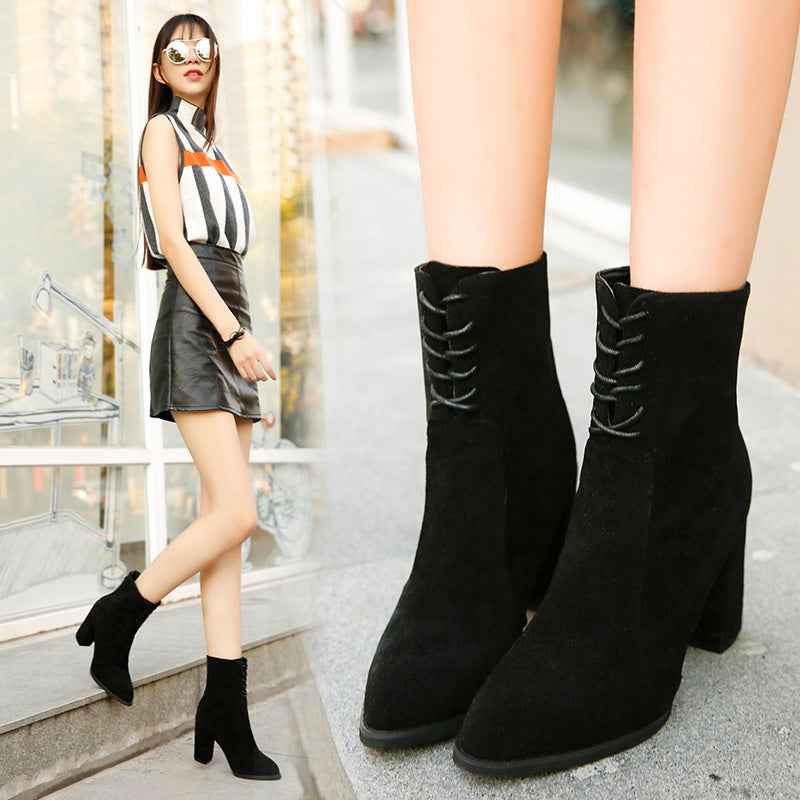 Martin Boots, Mid-Calf Boots, Chunky Heeled Short Boots