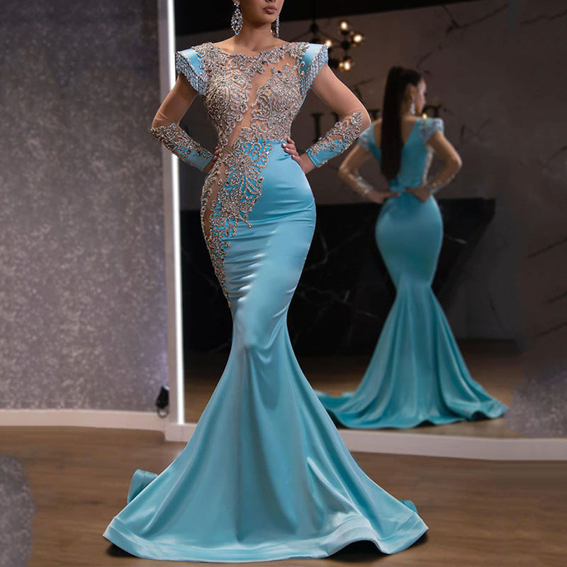 Embroidered Lace Bodycon Dress for Women (Plus Size)