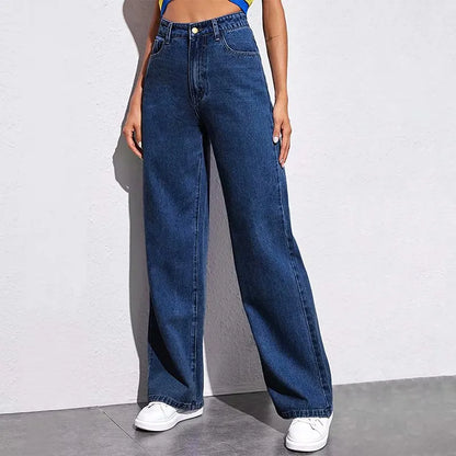 Women's High Waist Wide Leg Jeans Summer - Modernrush.us