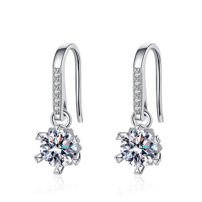 S925 Silver Earrings with 0.5 Carat Moissanite - Modernrush.us