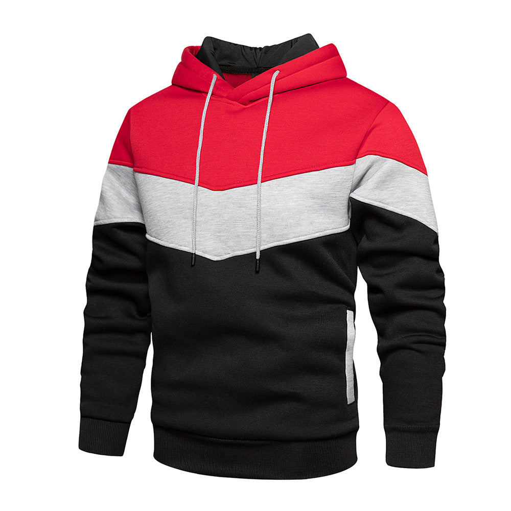 Men's Color Block Camouflage Hoodie - Loose Fit Sweater