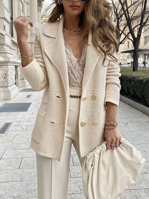 Loose Double-Breasted Women's Casual Suit Jacket
