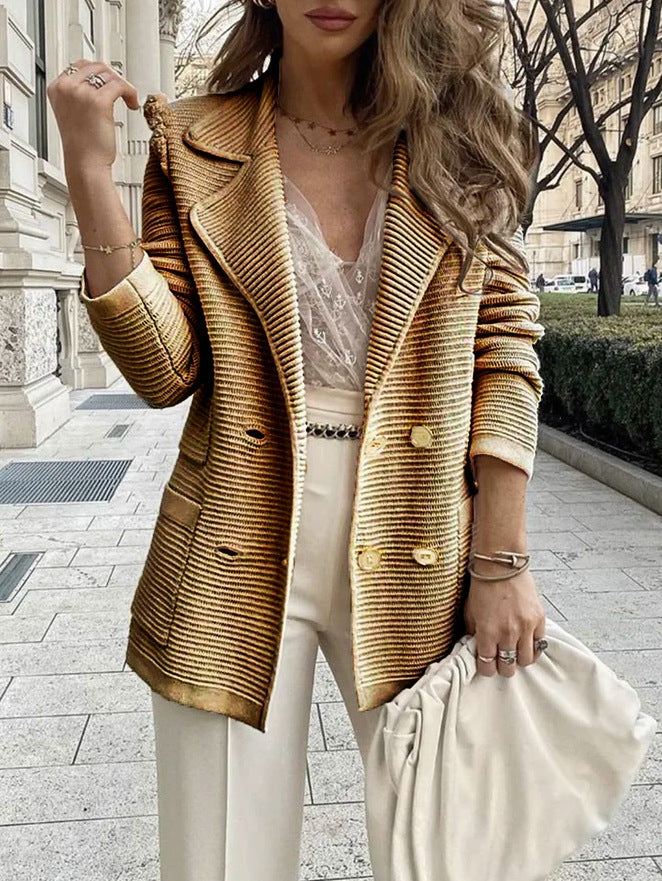 Loose Double-Breasted Women's Casual Suit Jacket