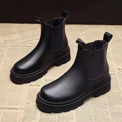 Women's Martin Short Boots - Thick-Soled British Style - Modernrush.us