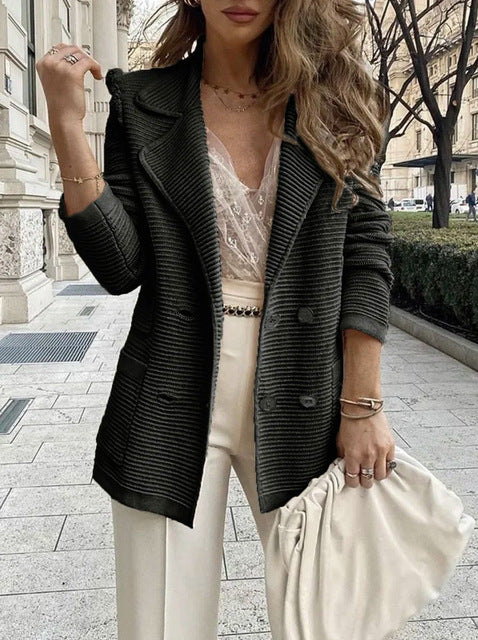 Loose Double-Breasted Women's Casual Suit Jacket