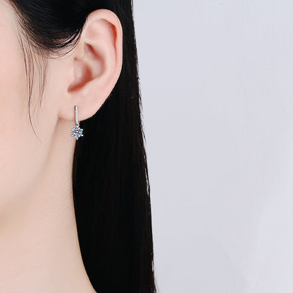S925 Silver Earrings with 0.5 Carat Moissanite - Modernrush.us