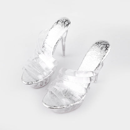 Transparent High Heels Peep Toe Summer Sandals for Women
