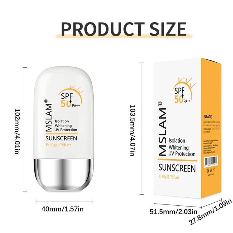 Oil-Free SPF 50 Moisturizing Sunscreen Lotion for Travel