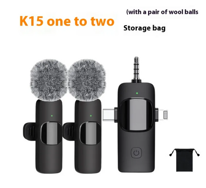 Wireless Collar Clip Microphone Three-in-one Three Connector Mini Microphone 35 Hole - Modernrush.us