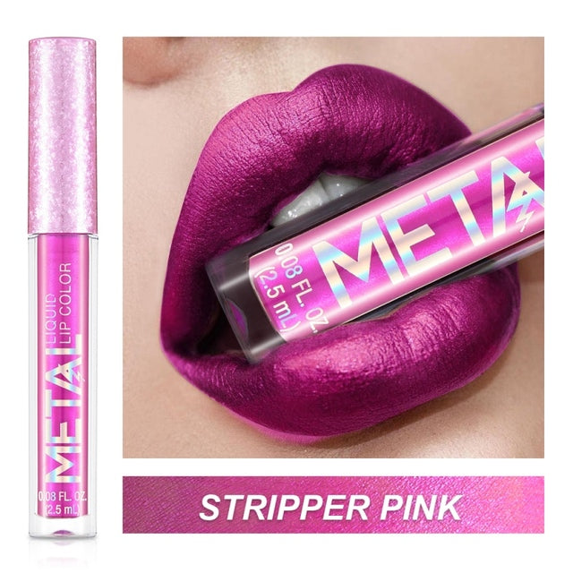 Pearlescent Metallic Color Liquid Lipstick Lip Gloss
