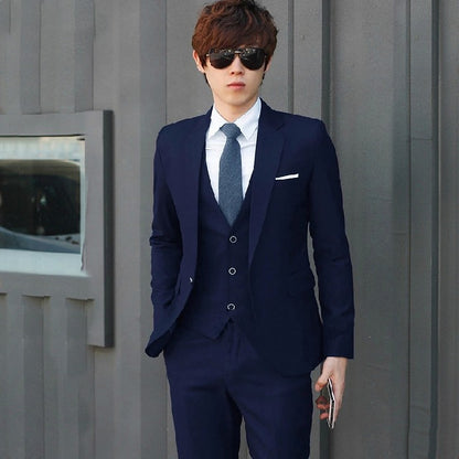 Men's Slim Fit Solid Color Suit Set for Weddings - Modernrush.us