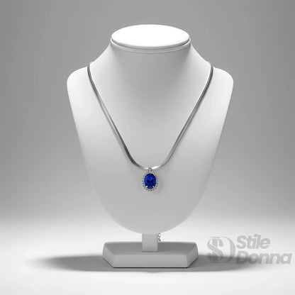 Collana con Ciondolo Ovale Rubino