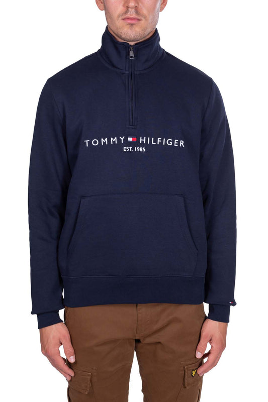 TOMMY HILFIGER - Men's relaxed sweatshirt with half zip  - Size XXL