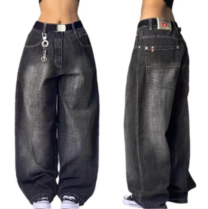 Vintage High-Waist Distressed Wide-Leg Jeans - Modernrush.us